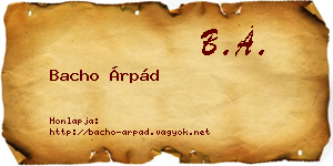 Bacho Árpád névjegykártya